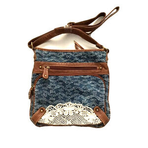 Womens Cute Crossover Bag Fabric and Lace New